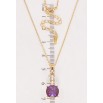 Кулон Xuping цвет 18K с кр-ми Swarovski на цепочке Кристалл Burgundy Delite длина 41-46см х 1мм фото №2