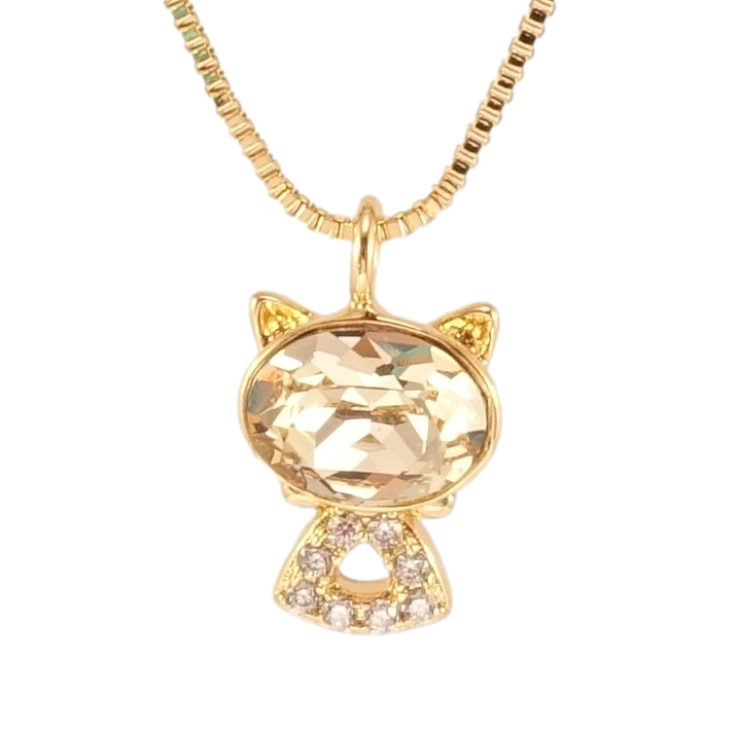 Кулон Xuping колір 18K з кр-ми Swarovski на ланцюжку Кішка з кристалом Moonlight довжина 39-44см х 1мм фото №4 Кулон Xuping колір 18K з кр-ми Swarovski на ланцюжку Кішка з кристалом Moonlight довжина 39-44см х 1мм фото №4