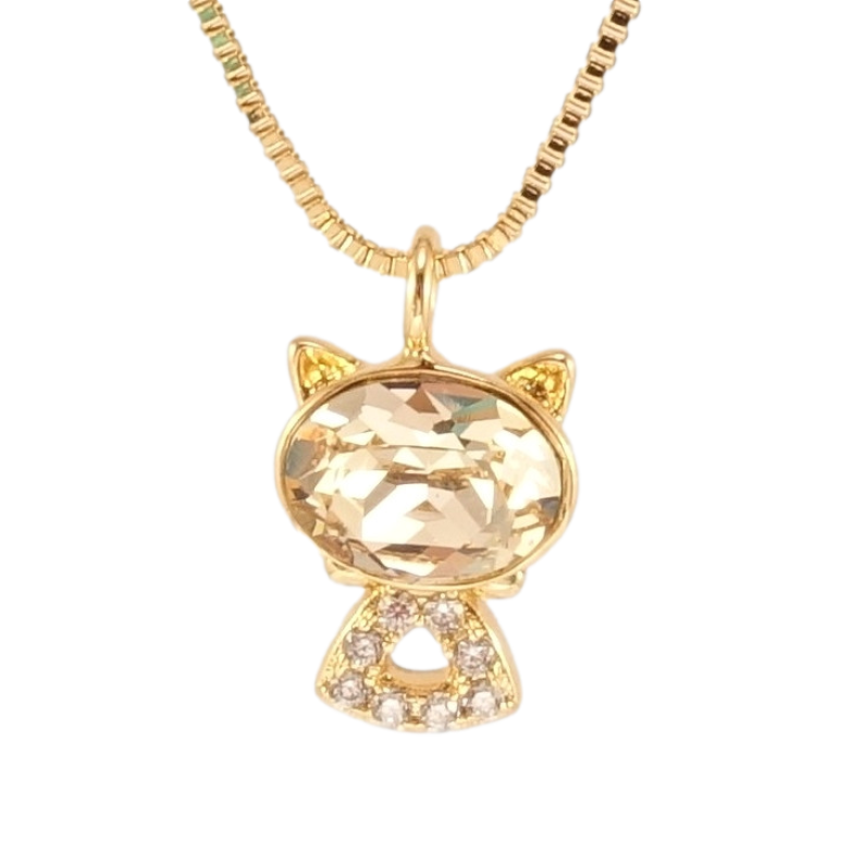 Кулон Xuping колір 18K з кр-ми Swarovski на ланцюжку Кішка з кристалом Moonlight довжина 39-44см х 1мм фото №3