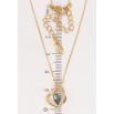 Кулон Xuping колір 18K з кр-ми Swarovski на ланцюжку Сердечки з кристалом Montana довжина 40-45см х 1мм фото №2