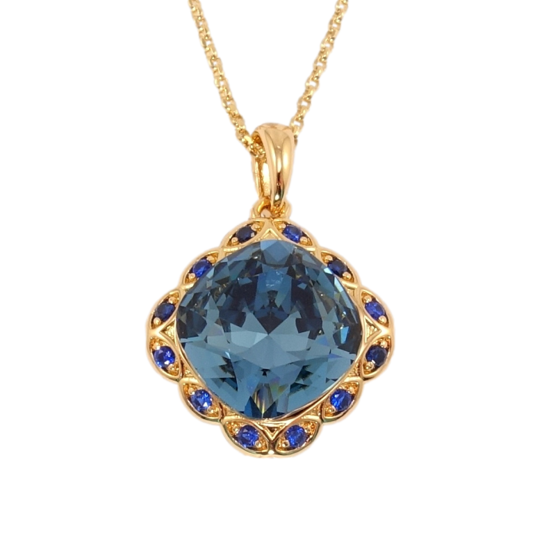 Кулон Xuping колір 18K з кр-ми Swarovski на ланцюжку Кристал Montana в ромбовій оправі довжина 39-44см х фото №4 Кулон Xuping колір 18K з кр-ми Swarovski на ланцюжку Кристал Montana в ромбовій оправі довжина 39-44см х фото №4