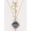 Кулон Xuping цвет 18K с кр-ми Swarovski на цепочке Кристалл Montana в ромбовой оправе длина 39-44см х фото №2 Кулон Xuping цвет 18K с кр-ми Swarovski на цепочке Кристалл Montana в ромбовой оправе длина 39-44см х фото №2
