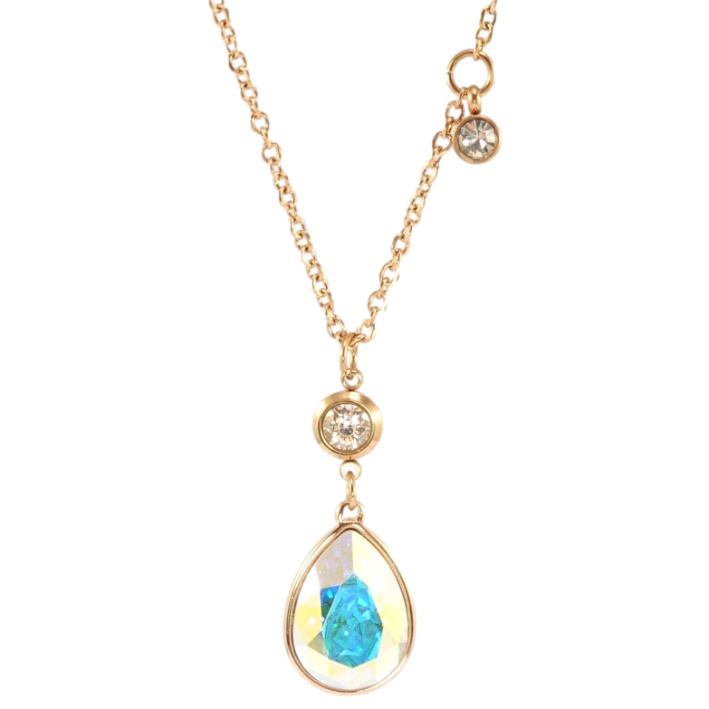 Кулон Xuping колір РВ з кр-ми Swarovski на ланцюжку Кристальна крапелька АВ довжина 42-47см х 2мм фото №8 Кулон Xuping колір РВ з кр-ми Swarovski на ланцюжку Кристальна крапелька АВ довжина 42-47см х 2мм фото №8