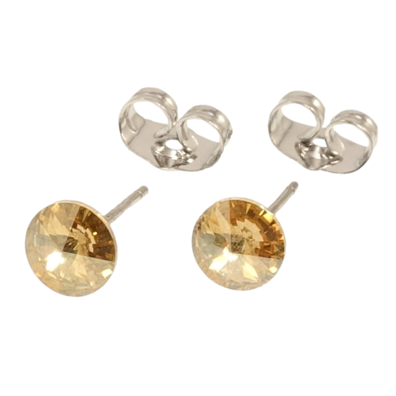 Серьги Xuping цвет Родий с кристаллами Swarovski пусеты Кристаллы Golden Shadow ø 6мм фото №12 Серьги Xuping цвет Родий с кристаллами Swarovski пусеты Кристаллы Golden Shadow ø 6мм фото №12