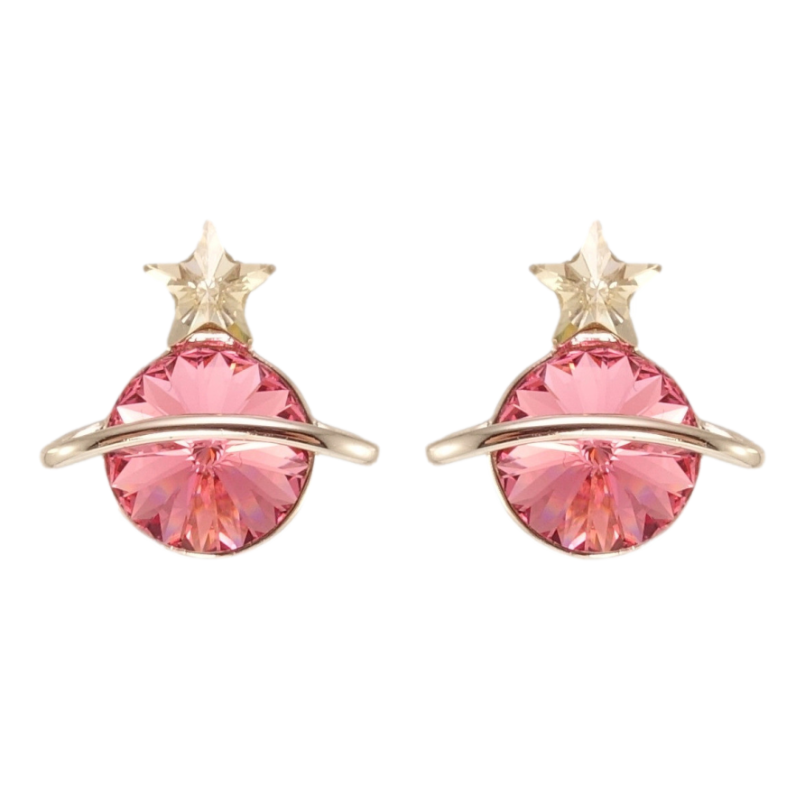 Серьги Xuping цвет Родий с кристаллами Swarovski пусеты Сатурн кристалл Rose фото №1 Серьги Xuping цвет Родий с кристаллами Swarovski пусеты Сатурн кристалл Rose фото №1