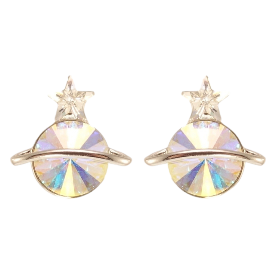 Серьги Xuping цвет Родий с кристаллами Swarovski пусеты Сатурн кристалл АВ фото №1 Серьги Xuping цвет Родий с кристаллами Swarovski пусеты Сатурн кристалл АВ фото №1
