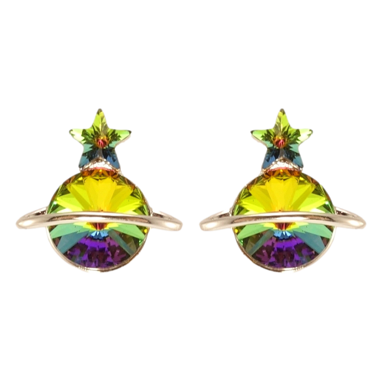 Сережки Xuping колір Родій з кристалами Swarovski пусети Сатурн кристал Vitrail Medium фото №13 Сережки Xuping колір Родій з кристалами Swarovski пусети Сатурн кристал Vitrail Medium фото №13