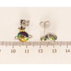 Сережки Xuping колір Родій з кристалами Swarovski пусети Сатурн кристал Vitrail Medium фото №2 Сережки Xuping колір Родій з кристалами Swarovski пусети Сатурн кристал Vitrail Medium фото №2