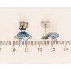 Сережки Xuping колір Родій з кристалами Swarovski пусети Сатурн кристали Aquamarine та Capri Blue фото №2 Сережки Xuping колір Родій з кристалами Swarovski пусети Сатурн кристали Aquamarine та Capri Blue фото №2