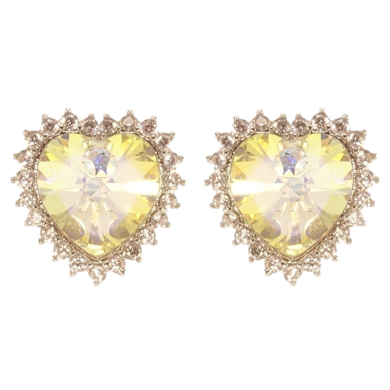 Сережки Xuping колір Родій з кристалами Swarovski пусети Сердечки Shimmer в обрамленні кристалів фото №1 Сережки Xuping колір Родій з кристалами Swarovski пусети Сердечки Shimmer в обрамленні кристалів фото №1
