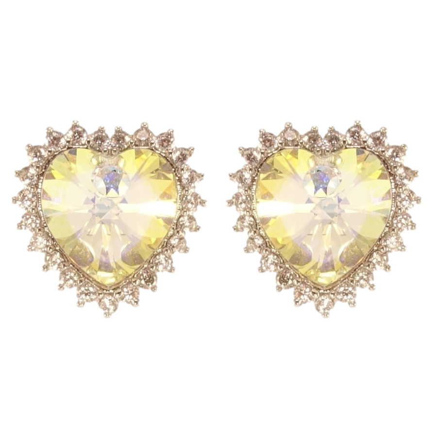 Сережки Xuping колір Родій з кристалами Swarovski пусети Сердечки Shimmer в обрамленні кристалів фото №1 Сережки Xuping колір Родій з кристалами Swarovski пусети Сердечки Shimmer в обрамленні кристалів фото №1