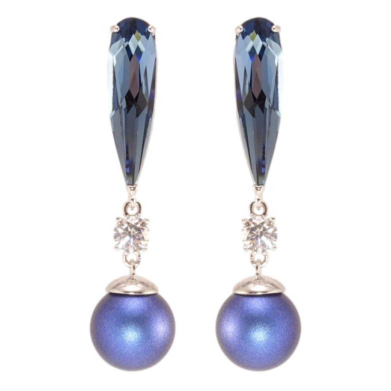 Сережки Xuping колір Родій з кристалами Swarovski пусети Підвіски з синіми перлами та кристалом Montana ø фото №21 Сережки Xuping колір Родій з кристалами Swarovski пусети Підвіски з синіми перлами та кристалом Montana ø фото №21