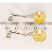 Сережки Xuping колір Родій з кристалами Swarovski пусети Підвіски з кристалом Sunshine Delite ø 14мм фото №2