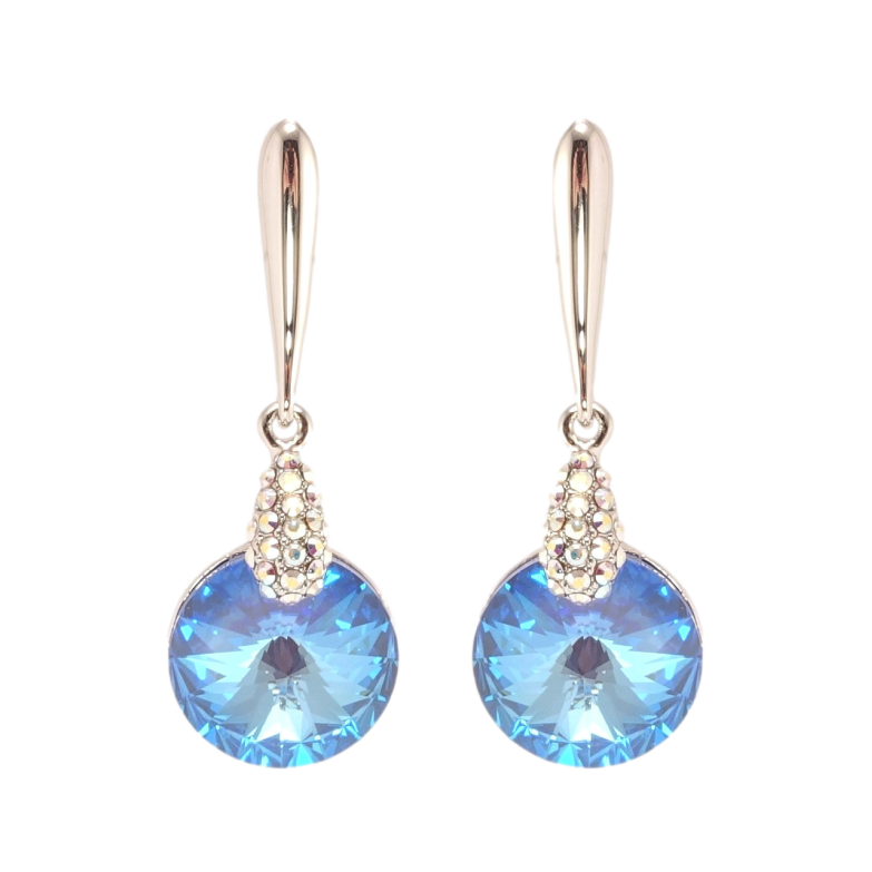 Сережки Xuping колір Родій з кристалами Swarovski пусети Підвіски з кристалом Ocean Delite ø 14мм фото №18 Сережки Xuping колір Родій з кристалами Swarovski пусети Підвіски з кристалом Ocean Delite ø 14мм фото №18