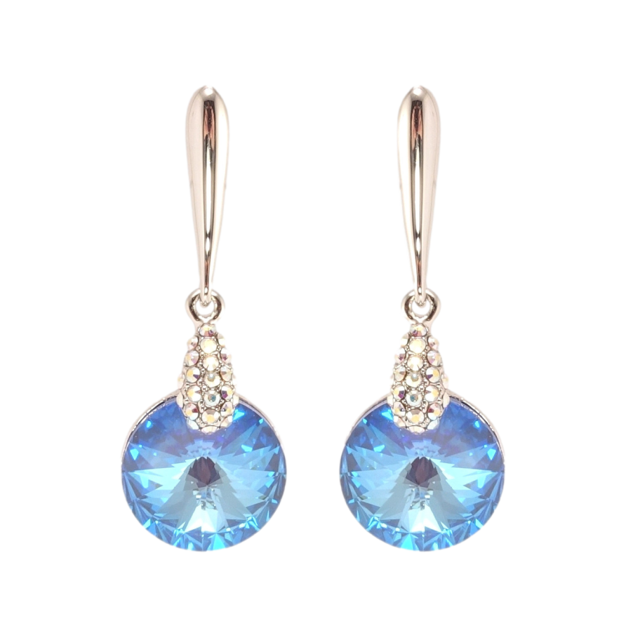 Серьги Xuping цвет Родий с кристаллами Swarovski пусеты Подвески с кристаллом Ocean Delite ø 14мм фото №1 Серьги Xuping цвет Родий с кристаллами Swarovski пусеты Подвески с кристаллом Ocean Delite ø 14мм фото №1