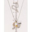 Кулон Xuping колір Родій з кр-ми Swarovski на ланцюжку Равлик із кристалом Citrine Shimmer дл. 40-45см х 1мм фото №2