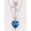 Кулон Xuping колір Родій з кр-ми Swarovski на ланцюжку Кристальне серце Capri Blue дл. 41-46см х 2мм фото №2 Кулон Xuping колір Родій з кр-ми Swarovski на ланцюжку Кристальне серце Capri Blue дл. 41-46см х 2мм фото №2