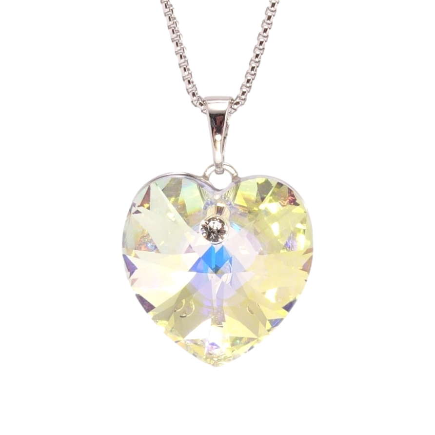 Кулон Xuping колір Родій з кр-ми Swarovski на ланцюжку Кристальне серце Shimmer дл. 40-45см х 1мм фото №1 Кулон Xuping колір Родій з кр-ми Swarovski на ланцюжку Кристальне серце Shimmer дл. 40-45см х 1мм фото №1