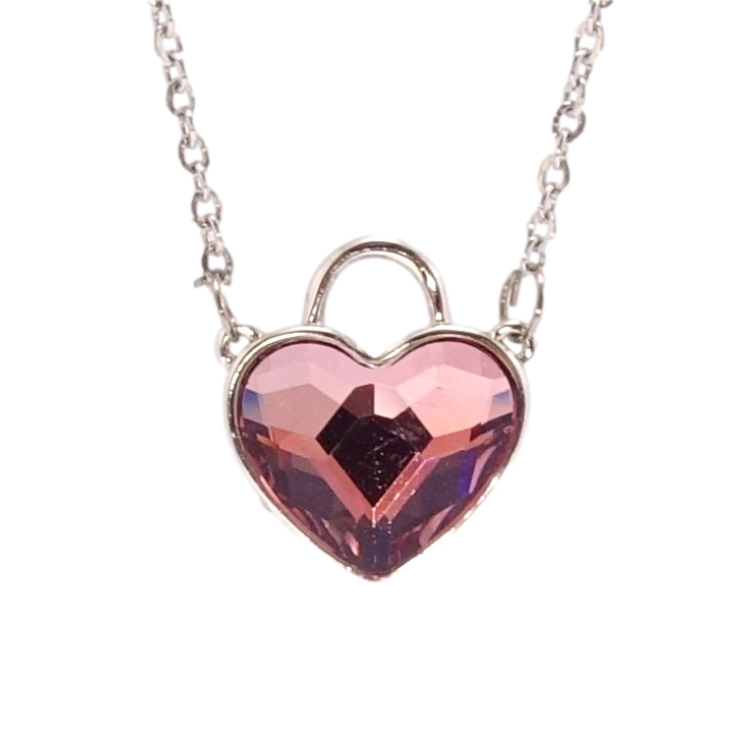 Кулон Xuping колір Родій з кр-ми Swarovski на ланцюжку Кристальне серце-замочок Amethyst дл. 41-46см х 1мм фото №22 Кулон Xuping колір Родій з кр-ми Swarovski на ланцюжку Кристальне серце-замочок Amethyst дл. 41-46см х 1мм фото №22