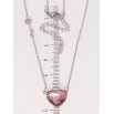 Кулон Xuping колір Родій з кр-ми Swarovski на ланцюжку Кристальне серце-замочок Amethyst дл. 41-46см х 1мм фото №2 Кулон Xuping колір Родій з кр-ми Swarovski на ланцюжку Кристальне серце-замочок Amethyst дл. 41-46см х 1мм фото №2