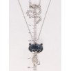 Кулон Xuping колір Родій з кр-ми Swarovski на ланцюжку Кішка з кристалом Montana дл. 40-45см х 1мм фото №2 Кулон Xuping колір Родій з кр-ми Swarovski на ланцюжку Кішка з кристалом Montana дл. 40-45см х 1мм фото №2