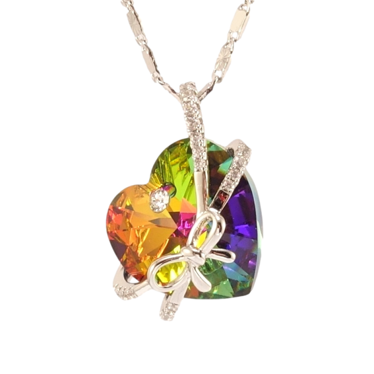 Кулон Xuping колір Родій з кр-ми Swarovski на ланцюжку Серце Vitrail Medium з бантом дл. 45см х 2мм фото №19 Кулон Xuping колір Родій з кр-ми Swarovski на ланцюжку Серце Vitrail Medium з бантом дл. 45см х 2мм фото №19