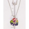 Кулон Xuping колір Родій з кр-ми Swarovski на ланцюжку Серце Vitrail Medium з бантом дл. 45см х 2мм фото №2