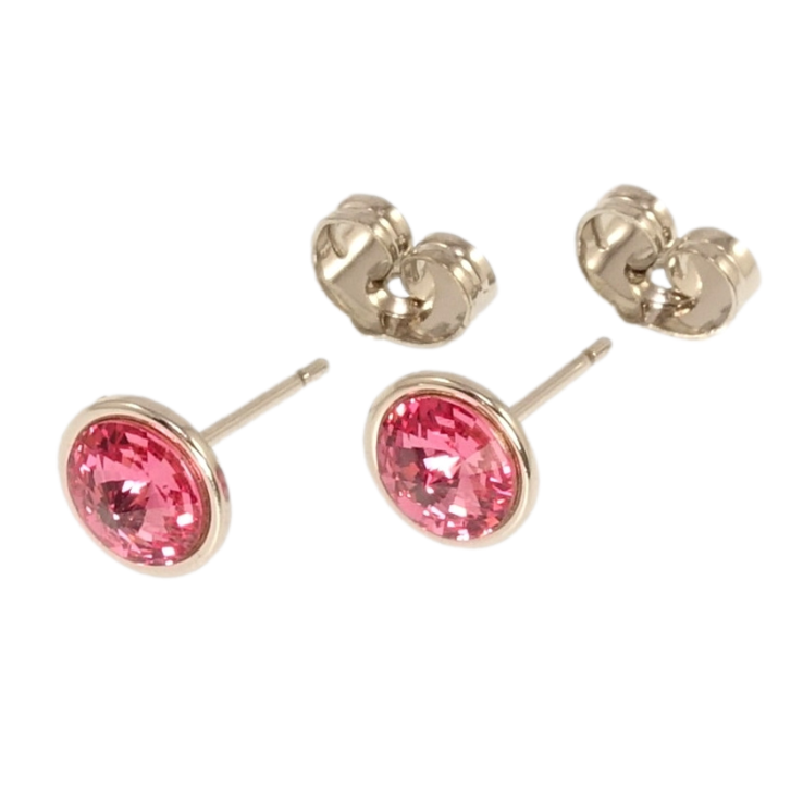 Серьги Xuping цвет Родий с кристаллами Swarovski пусеты Кристалл Rose в ободковой оправе ø 8мм фото №4 Серьги Xuping цвет Родий с кристаллами Swarovski пусеты Кристалл Rose в ободковой оправе ø 8мм фото №4