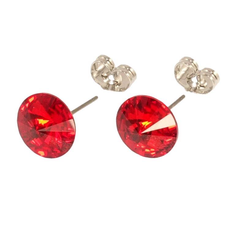 Сережки Xuping колір Родій з кристалами Swarovski пусети Кристал Red Magma ø 11мм фото №14 Сережки Xuping колір Родій з кристалами Swarovski пусети Кристал Red Magma ø 11мм фото №14