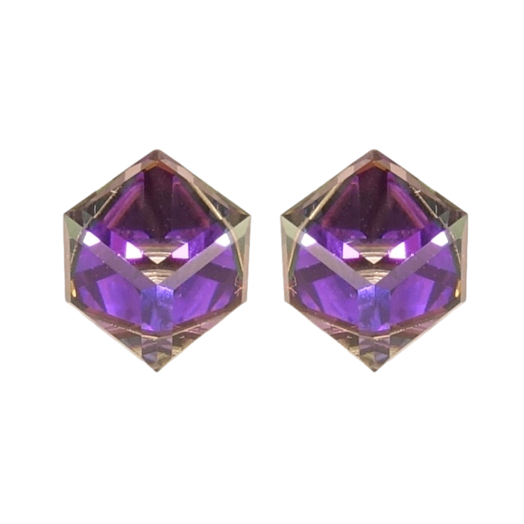 Серьги Xuping цвет Родий с кристаллами Swarovski пусеты Кристальные кубики Heliotrope 6х6мм фото №7 Серьги Xuping цвет Родий с кристаллами Swarovski пусеты Кристальные кубики Heliotrope 6х6мм фото №7