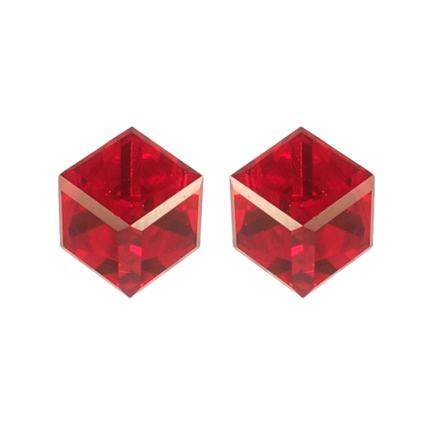 Сережки Xuping колір Родій з кристалами Swarovski пусети Кристальні кубики Light Siam 6х6мм фото №1 Сережки Xuping колір Родій з кристалами Swarovski пусети Кристальні кубики Light Siam 6х6мм фото №1