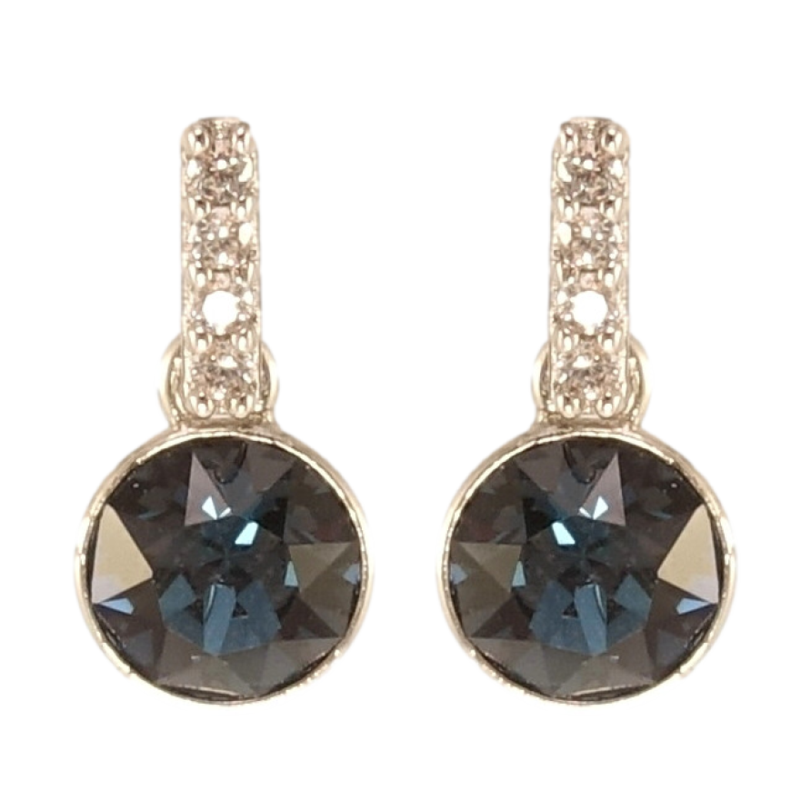 Сережки Xuping колір Родій з кристалами Swarovski пусети Кристали Montana ø 6мм фото №1 Сережки Xuping колір Родій з кристалами Swarovski пусети Кристали Montana ø 6мм фото №1