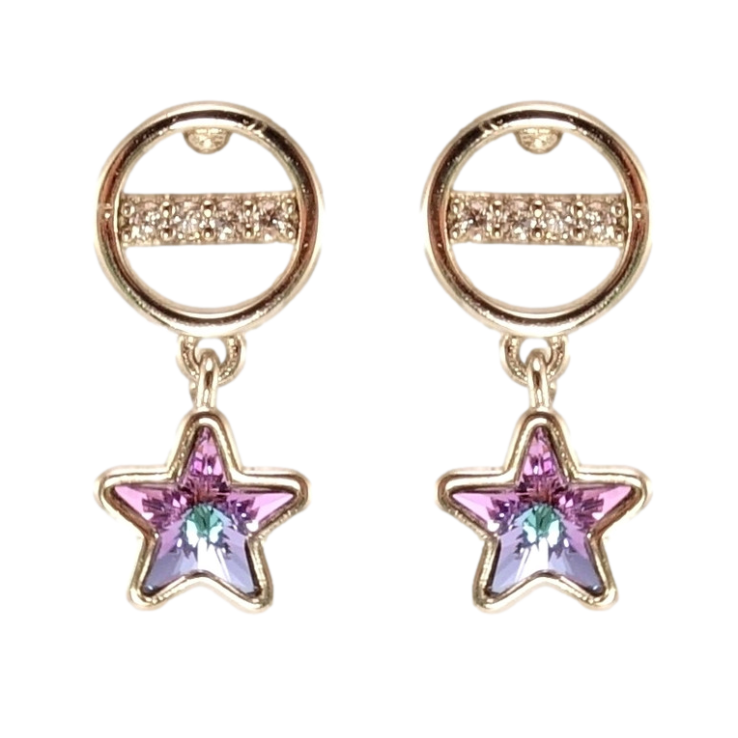 Сережки Xuping колір Родій з кристалами Swarovski пусети Кристальні зірки Paradise Shine фото №5