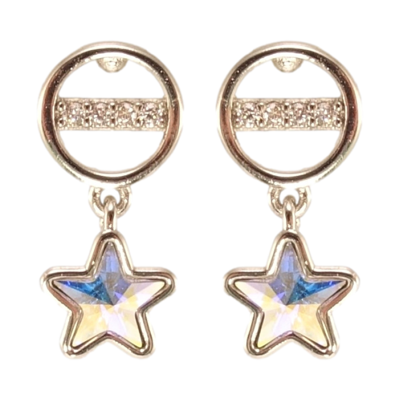 Сережки Xuping колір Родій з кристалами Swarovski пусети Кристальні зірки АВ фото №16 Сережки Xuping колір Родій з кристалами Swarovski пусети Кристальні зірки АВ фото №16