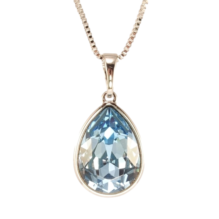 Кулон Xuping цвет Родий с кр-ми Swarovski на цепочке Кристальная капелька Aquamarine дл. 40-45см х 1мм фото №24 Кулон Xuping цвет Родий с кр-ми Swarovski на цепочке Кристальная капелька Aquamarine дл. 40-45см х 1мм фото №24