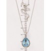 Кулон Xuping цвет Родий с кр-ми Swarovski на цепочке Кристальная капелька Aquamarine дл. 40-45см х 1мм фото №2