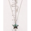 Кулон Xuping колір Родій з кр-ми Swarovski на ланцюжку Кристальна зірочка Metallic Blue дл. 42-47см х 1мм фото №2