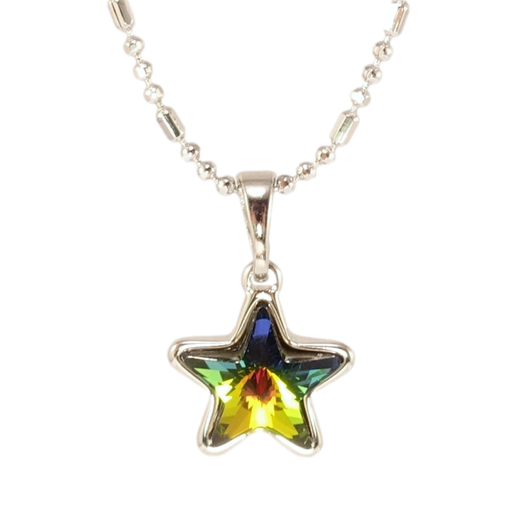 Кулон Xuping колір Родій з кр-ми Swarovski на ланцюжку Кристальна зірочка Vitrail Medium дл. 40-45см х 1мм фото №5 Кулон Xuping колір Родій з кр-ми Swarovski на ланцюжку Кристальна зірочка Vitrail Medium дл. 40-45см х 1мм фото №5