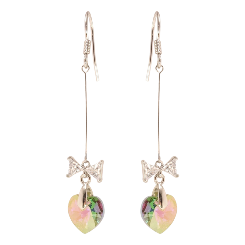 Сережки Xuping колір Родій з кристалами Swarovski французький замок Кристальні серця Vitrail Light з фото №3 Сережки Xuping колір Родій з кристалами Swarovski французький замок Кристальні серця Vitrail Light з фото №3