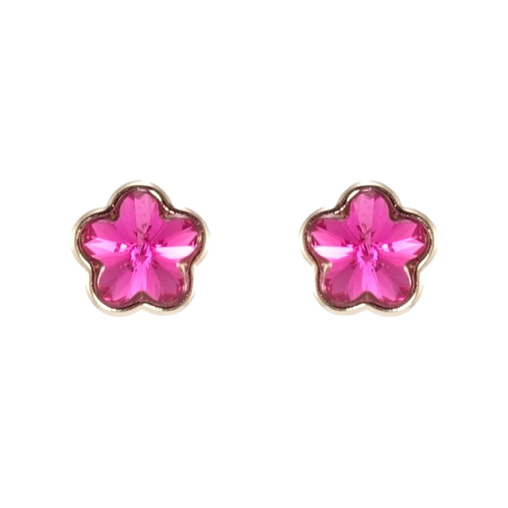 Сережки Xuping колір Родій з кристалами Swarovski пусети Кристальні квіточки Fuchsia фото №6 Сережки Xuping колір Родій з кристалами Swarovski пусети Кристальні квіточки Fuchsia фото №6