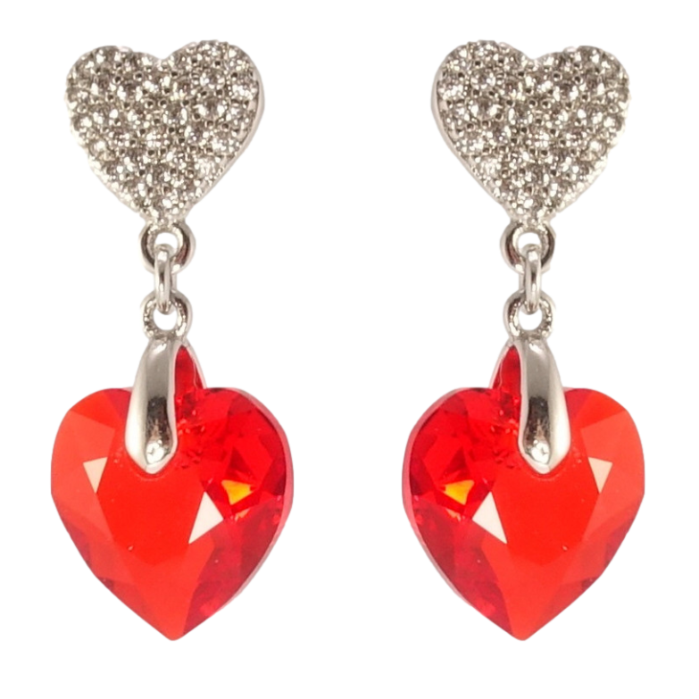 Сережки Xuping колір Родій з кристалами Swarovski пусети Романтичні підвіски з кристалами Light Siam фото №1