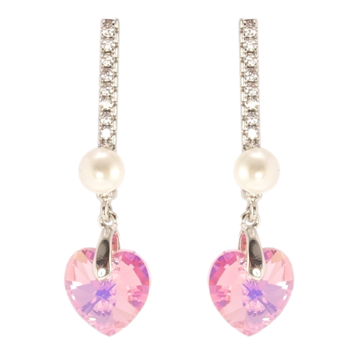 Сережки Xuping колір Родій з кристалами Swarovski пусети Дорожки кристалів з серцями Rose Delite фото №25 Сережки Xuping колір Родій з кристалами Swarovski пусети Дорожки кристалів з серцями Rose Delite фото №25