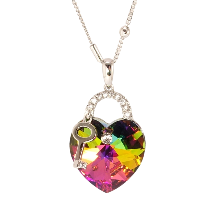 Кулон Xuping колір Родій з кр-ми Swarovski на ланцюжку Замочок із ключем кристал Vitrail Medium дл. 45,5-50,5см х фото №12 Кулон Xuping колір Родій з кр-ми Swarovski на ланцюжку Замочок із ключем кристал Vitrail Medium дл. 45,5-50,5см х фото №12