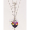 Кулон Xuping колір Родій з кр-ми Swarovski на ланцюжку Замочок із ключем кристал Vitrail Medium дл. 45,5-50,5см х фото №2