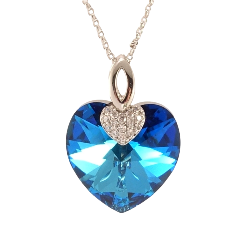 Кулон Xuping колір Родій із кр-ми Swarovski на ланцюжку Кристальне серце Metallic Blue дл. 39,5-44,5см х 1мм фото №22 Кулон Xuping колір Родій із кр-ми Swarovski на ланцюжку Кристальне серце Metallic Blue дл. 39,5-44,5см х 1мм фото №22