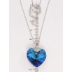 Кулон Xuping колір Родій із кр-ми Swarovski на ланцюжку Кристальне серце Metallic Blue дл. 39,5-44,5см х 1мм фото №2 Кулон Xuping колір Родій із кр-ми Swarovski на ланцюжку Кристальне серце Metallic Blue дл. 39,5-44,5см х 1мм фото №2