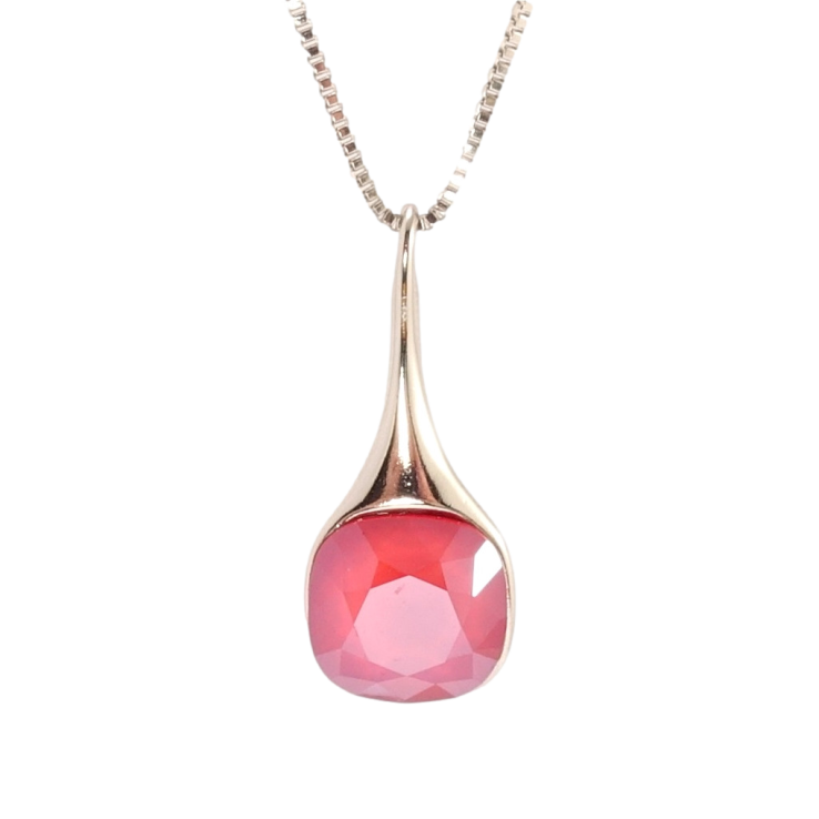 Кулон Xuping колір Родій з кр-ми Swarovski на ланцюжку Кристал Peony Pink 8х8мм дл. 44-49см х 1мм фото №9 Кулон Xuping колір Родій з кр-ми Swarovski на ланцюжку Кристал Peony Pink 8х8мм дл. 44-49см х 1мм фото №9