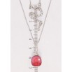 Кулон Xuping колір Родій з кр-ми Swarovski на ланцюжку Кристал Peony Pink 8х8мм дл. 44-49см х 1мм фото №2