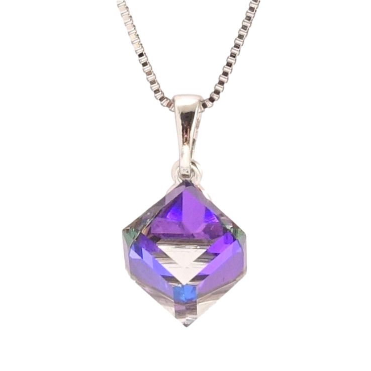 Кулон Xuping цвет Родий с кр-ми Swarovski на цепочке Кристальный куб Cobalt 8х8мм дл. 40-45см х 1мм фото №18 Кулон Xuping цвет Родий с кр-ми Swarovski на цепочке Кристальный куб Cobalt 8х8мм дл. 40-45см х 1мм фото №18