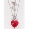 Кулон Xuping колір Родій з кр-ми Swarovski на ланцюжку Кристальне серце Siam дл. 40-45см х 2мм фото №2
